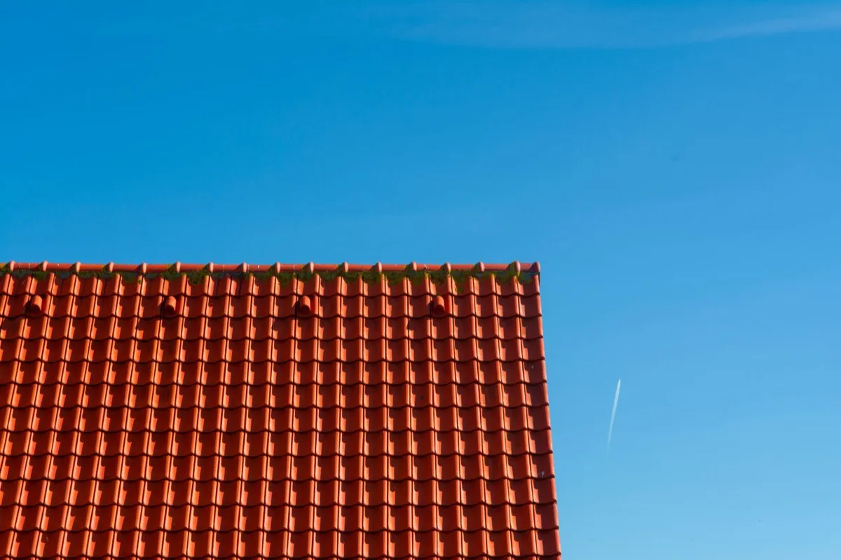 Tile roof gable in full sun, the kind of exposure that sets roof life in Frederick, MD